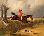 foxhunting clearing a ditch